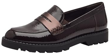 Tamaris Mocasines Veganos para Mujer, Mocca Charol, 40 EU