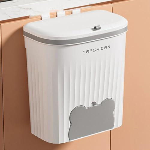 Cubo de Basura de Cocina con Tapa, Cubo de Basura orgánico, Cubo de Basura Colgante de para Montaje en Pared, contenedor de Compost Impermeable para Cocina, Caravana, Armario