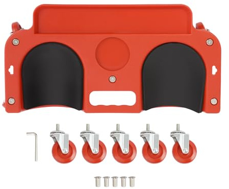 Ginocchiera con ruote, cuscino ergonomico per ginocchia con 5 ruote universali, capacità di carico 100 kg, per lavori a pavimento, riparazione auto, giardinaggio e piastrelle