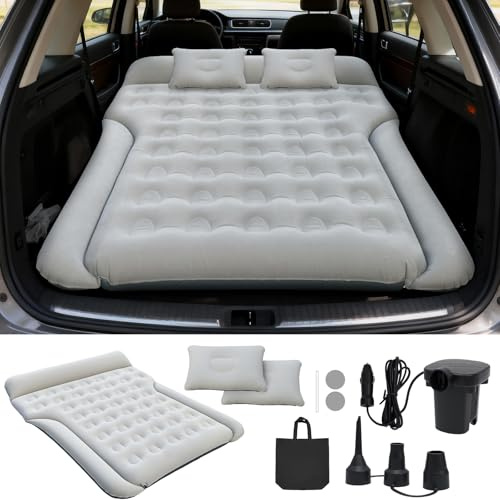 Rainpal Materasso per auto, comodo materasso per veicoli da viaggio e campeggio, materasso ad aria di alta qualità per il sedile posteriore, materasso pieghevole per auto, facile da riporre (Grigio)