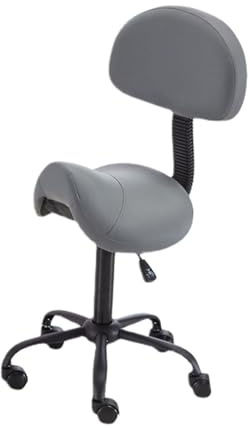 Generico Sedia a sella ergonomica,Sgabello da salone girevole con schienale,Sgabello da bar in spugna ad alta densità,Sedile allargato,Capacità di peso: 440 libbre,per ufficio(Color 1)