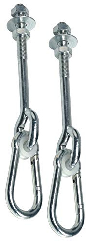 GK 2er-Set Schaukelhaken zum Durchschrauben, mit Karabiner, M12x140 mm, für Holzstärke bis. ca. 120 mm