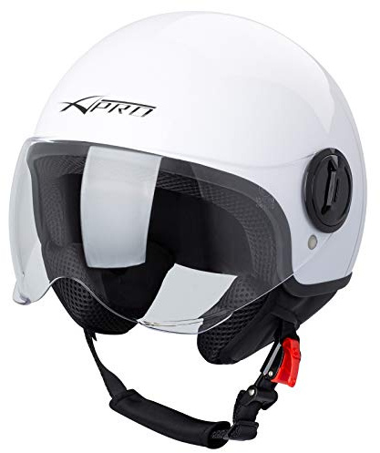 Casque Moto Scooter Demi Jet Visiere Ouvert Approuvé ECE 22 SonicMoto Blanc S