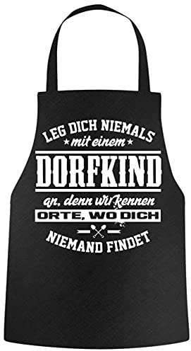 Spaß Kostet Grillschürze Sprüche Leg Dich Niemals mit einem DORFKIND an