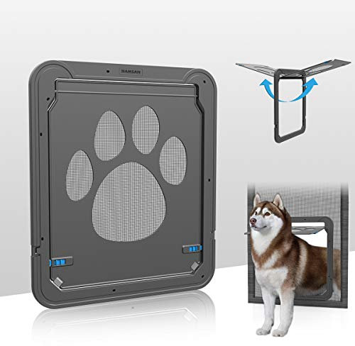PETLESO Haustierklappe für Fliegengittertür Hundeklappe Katzenklappe Fliegengitter mit Magnetverschluss Einfache Installation Hundetür für Katzen/Hunde (42cm * 37cm)