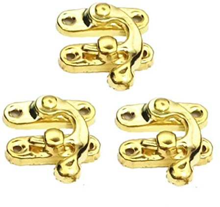 Cylinder Lock 20pcs Real Brass Metal Lock Catch Purse Hasp Vintage Wooden Jewelry Box Padlock Clasp Hasps Furniture Accessories