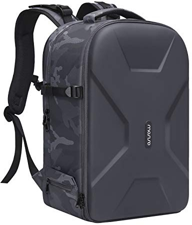 MOSISO Mochila Cámara, DSLR/SLR/Bolso para Camuflaje Fotográfica sin Espejo Funda Rígido Impermeable con Soporte para Trípode&Compartimento Compatible con Canon/Nikon/Sony/dji Mavic Drone,Gris