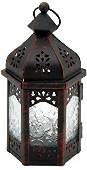 Rebecca Mobili Deko-Laterne, Kerzenhalter, Glas Metall, Schwarz, Terrassenmöbel - Maße: 17 x 9 x 8 (HxLxB) - Art. RE6565