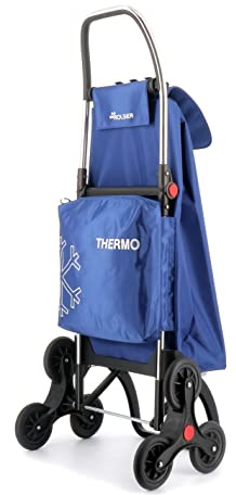 Klappbarer Einkaufstrolley Rolser I-Max Thermo Zen 6 Räder Treppensteiger - Blau