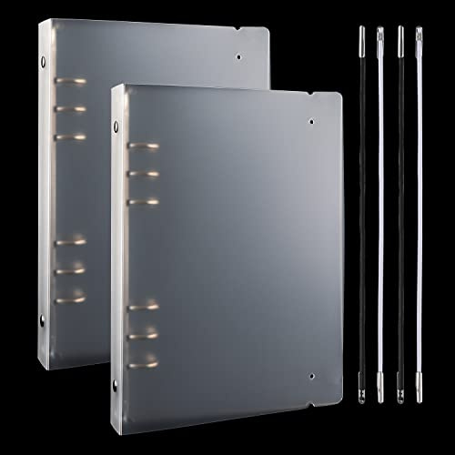 2 Classeur A5 à 6 anneaux en Classeur en PVC Souple Transparent Couverture de Protection pour Carnet de Notes Classeurs à Anneaux 6 Trous Rechargeable pour A5 Feuilles Volantes
