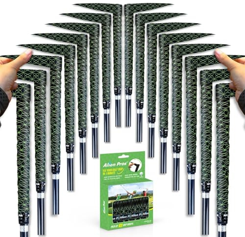 Alien Pros Golf-Grip-Wickelbänder (16er-Pack) – Innovative Golfschläger-Grifflösung – genießen Sie ein frisches neues Griffgefühl in weniger als 1 Minute (16 Stück, schwarzer Cubic)