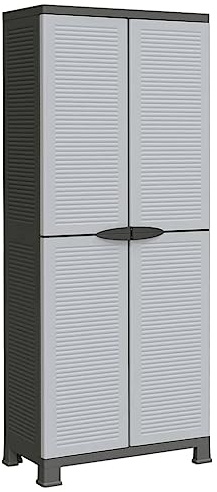 vidaXL Kunststoffschrank Haushaltsschrank Gartenschrank Schrank Balkonschrank Putzmittelschrank Werkstattschrank Beistellschrank 68x39x171,5cm