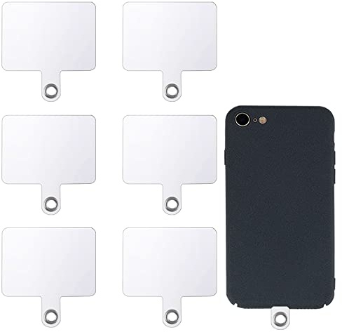 SAVITA 6pcs Cell Phone Tether Tabs, Transparent Crossbody Phone Strap Tether Tabs Multifuctional Phone Lanyard Patch Pad for Most Smartphones