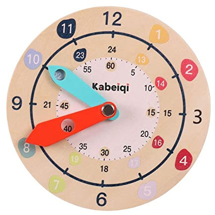 Baoblaze Uhr, die Montessori unterrichtet, es Lernen, pädagogisches Spielzeug, lernendes Montessori-Holzuhr-Spielzeug, für Spielzimmer, Reise,