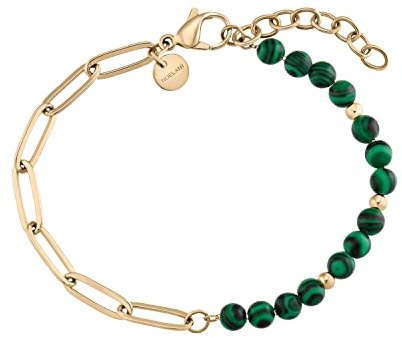 NOELANI Armband Edelstahl Damen Armschmuck, mit Schmuckstein synth., 16+3 cm, Gold, Kommt in Schmuck Geschenk Box, 2034642