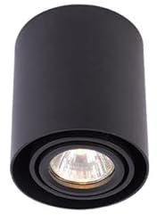 LumenTEC LED Aufbauleuchte, LED Aufbauspot, Aufbaustrahler GU10, Aluminium Schwarz Rund Schwenkbar 90mm x 100mm