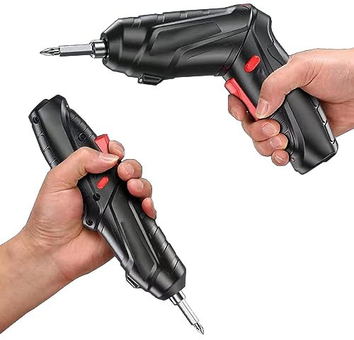 LASIEYO 47 in 1 Electric Cordless Screwdriver Set, 3.6V Portable Rechargeable Dual Position Handle Screwdriver Kit with LED Light