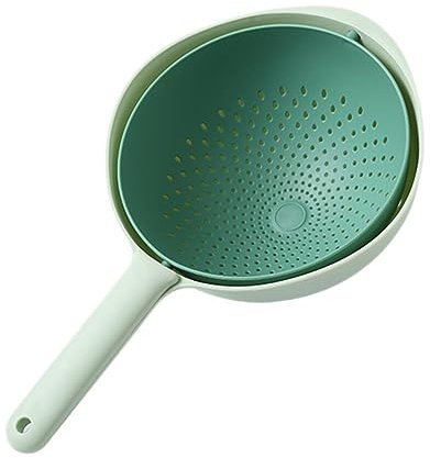 UPKOCH Cesta De Drenaje con Asa Colador De Malla Lavadora De Cestas De Comida Canasta De Lavado De Frutas Colador De Cocina Cesta Colador De Arroz Auriculares Giratorio El Plastico