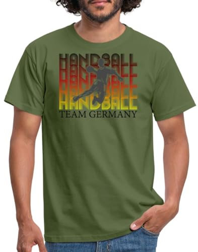Spreadshirt Team Germany Handballer - Dynamisches Sportdesign Männer T-Shirt, XL, Militärgrün