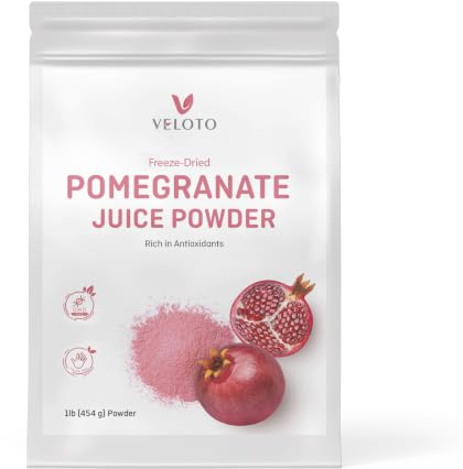 Zumo de Granada en Polvo, 100% Natural Fruta de Granada en Polvo | Apto para Veganos, No GMO, Libre de Conservantes, Mézclalo en Smoothies, Té, Zumo, Yogurt, 454g