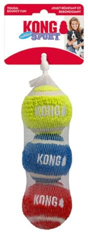 KONG Sport Softies Tennisbälle mit Sherpa-Fleece-Überzug, kein Quietschen, leises Hundespielzeug, Größe M
