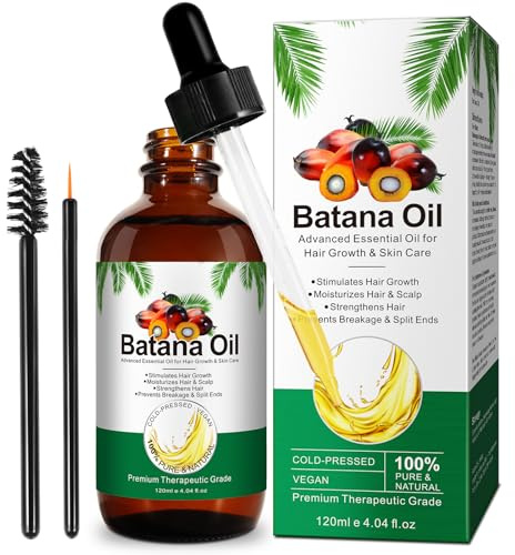 Aceite de Batana para Cabello 120 ml, Aceite Esencial de Batana 100% Puro Prensado en Frío, Promueve el Crecimiento del Cabello, Nutre el Cuero Cabelludo, Previene la Caída y Rotura del Cabello