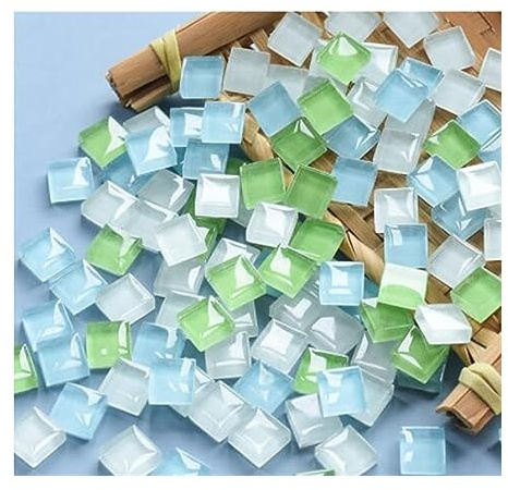 Azulejos Ceramica Azulejos de mosaico de 1x1cm, 600 Uds., piezas de vidrio de mosaico de colores mezclados for decoración del hogar, Kit de vidrio, piezas de mosaico de vidrio for manualidades Baldosa