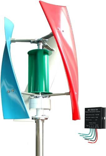 CHRISK 2000W 3 Blades Wind Turbine Kit Windmill Generator,Permanent Magnetic Levitation Vertical Axis Wind Power Generator with Controller,12v