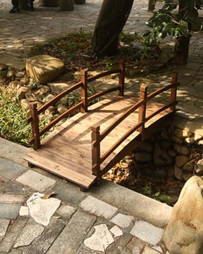 ZIMGOD Pont de Jardin Petit Pont Décoratif pour Étang de Cour, Aménager des Ponts de Jardin Au-Dessus du Ruisseau, Voie de Pont Piétonnier D'arrière-Cour, Décor de Pont de Pied d'eau