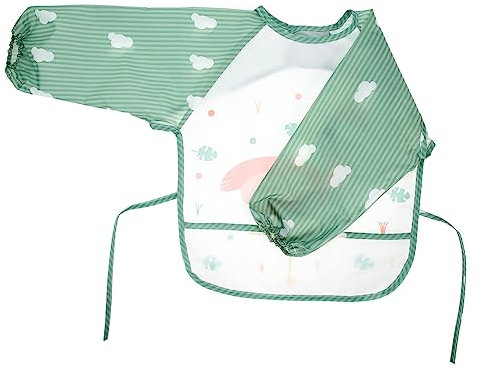 ULDIGI Überkleidung Zum Füttern Von Säuglingen Babykittel Mit Ärmeln Esslätzchen Zum Auffangen Von Verschüttetem Und Sabbern