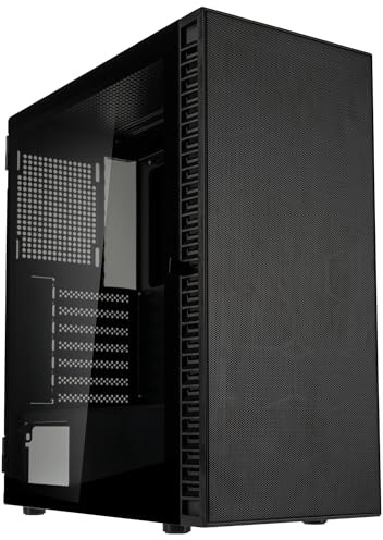 Kolink Observatory HF Mesh Core PC-Gehäuse – Schwarz | ATX Midi-Tower mit Mesh-Front & Glas-Seitenteil, Exzellenter Airflow, 360 mm Radiator-Support, Kabelführung