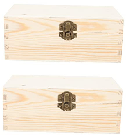 VILLFUL Aufbewahrungsbox Aus Holz Unfertige Schmuckbox Mit Schloss Diy-box Für Kinder Kompakt Und Tragbar Zum Beschriften Oder Zeichnen