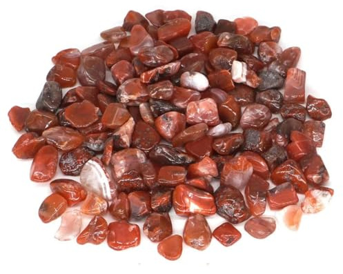50/100g-Agate rouge du sud-100g Pierres naturelles polies en vrac Cristal de guérison Mini gravier minéral brut Spécimen minéral Aquarium Réservoir Décoration de la maison