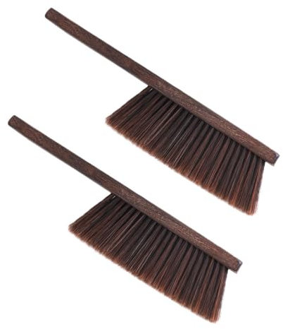 LUNCHS Pelle Balayette Poils de Brosse de 7 Cm 2 Pièces En Bois Avec Un Long Manche, Une Grande Durabilité et Un Faible Risque de Dérapage(37cm)