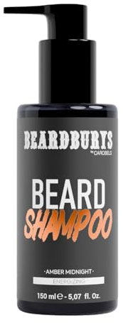 Beardburys Bartshampoo für Herren, 2-in-1, Gesichtsreiniger und Bartseife, geschützte Haut und weicher Bart, sulfatfrei und parabenfrei, vegan, Bernsteinduft, 150 ml