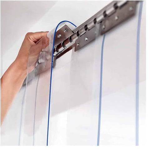 Transparenter PVC-Streifenvorhang für Türen, wasserdicht und wärmeisoliert, ideal für Kühllager und Gewächshäuser, 0,9 x 2,65 m
