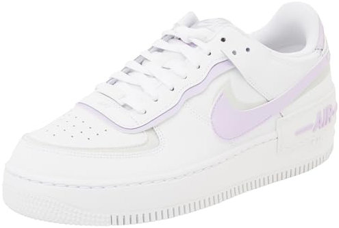NIKE Air Force 1 Shadow, Sneaker Donna, Bianco Lilla Fioritura Photon Dust Bianco, 44 EU