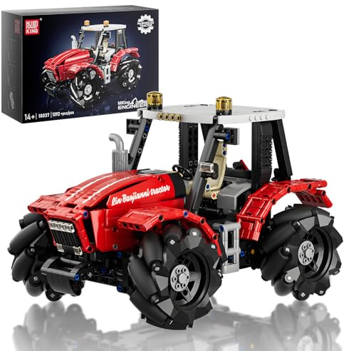 Mould King 18037 Technik Ferngesteuert Traktor Bauspielzeug Klemmbausteine Landwirtschaft All Terrain Geländewagen Bausteine mit Verschiebungsfunktion(1392 Teile)