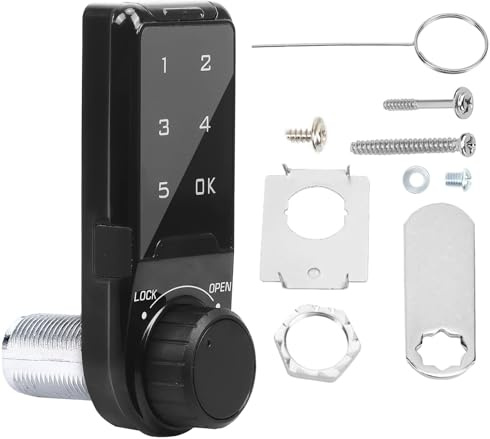 Code Security Lock Touch,VDHU Electronic Cabinet Deadbolt Lock,Digital Keypad Password Keyless Entry Key Access for Doors Coded Locker for Furniture,Hotel, Company, Factory (L=30)