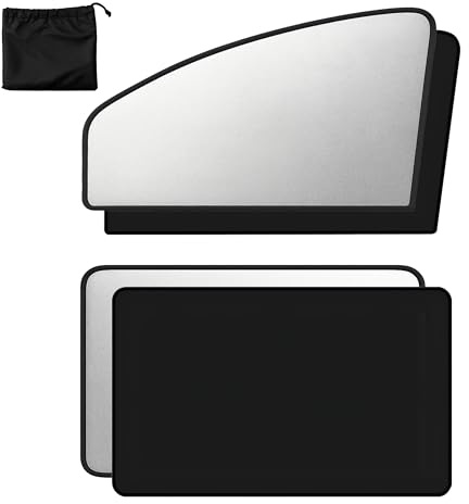 4 Pieza Parasol Lateral Coche （2 Ventanas Delanteras 80 * 50cm, 2 Ventanas traseras 78 * 50cm），Parasol Coche Lateral，Protector Solar