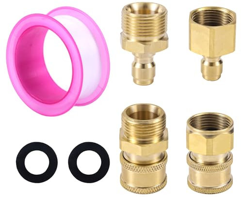 Gosknor 4pz Adattatori per Idropulitrice da M22-14mm a 0,64cm, Attacco Rapido e Sgancio Rapido Adattatore Idropulitrice a 0,64cm Pompa Flessibile per Idropulitrices da 5000 PSI