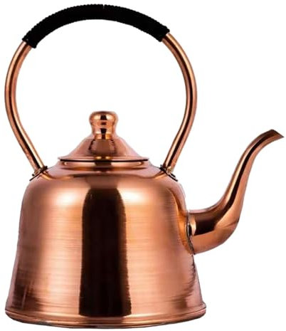 Zenlir Bouilloire en cuivre 2 L pour cuisinière à Induction et à gaz, théière Chinoise avec poignée résistante à la Chaleur, Accessoires de Cuisine