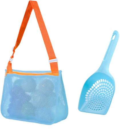 AHEJIOO Strandspielzeug Kinder, 2 Teile Strandspielzeug Set Mit Schaufel Und Blauer Tasche, Perfekt Für Strandaktivitäten Und Familienurlaub
