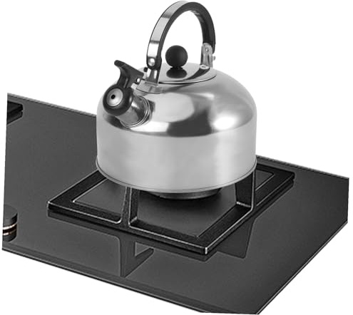 Pfeifender Edelstahl Teekessel mit Flachem Boden, 2l für Herd | Silber, Kunststoffgriff, Automatische Pfeife, Schnelle Erwärmung, Vielseitig Einsetzbar, Passend für Induktion