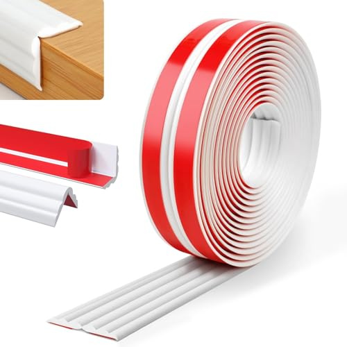 Skirting Board, 5M Flexible Peel and Stick Moulding PVC Wave Type Edging Strip Self Adhesive Wall Corner Protectors for Home Decor Floor Transition (40mm*4mm)