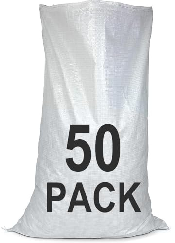 Large Woven Rubble Sacks - 50x80cm Garden Waste Bags - Heavy Duty 50kg Industrial Grade Builders Bag – Strong Robust Polypropylene (50 Sacks)
