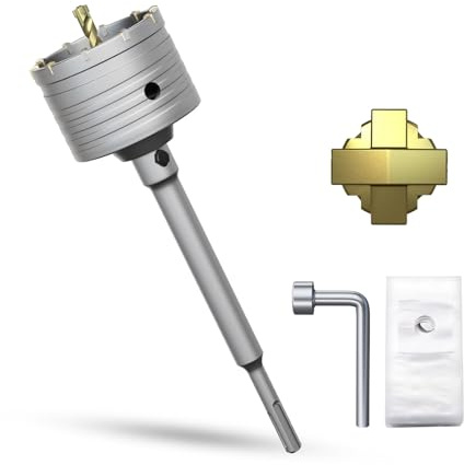 METOTY 80mm Concrete hole saw drill bit,with SDS Plus adapter 220mm drill bit socket，for masonry, brick, concrete, cement, stone