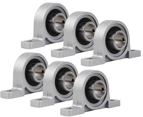 NZNSML 6 Stück Stehlager Lagerbock 12 mm Innendurchmesser Flanschlager | Zinklegierung Vertikale Gehäuselager KP001 Kugellager Stehlager für 3D Drucker Achse Welle Maschine Druckmaschinen