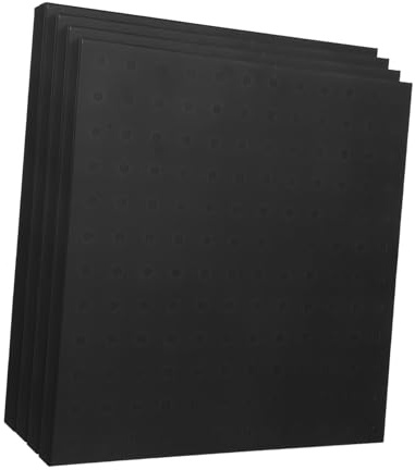 Cabilock 4 pièces Panneaux Perforés Métalliques Lourds pour Garage et Bureau Organisateur Mural sans Perçage Capacité Élevée Noir