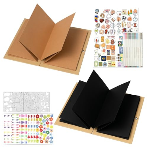 Neikafan 2 Stück Diy Fotoalbum Selbstgestalten Seiten Scrapbook Fotoalben(18x12 cm) für Abschluss Reise Geburt Hochzeitstagsgeschenk Valentin und mehr verwendet Werden